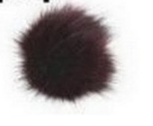Pompon futrzany do czapki eko futro lis BORDOWY