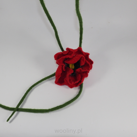 Polny mak koral / naszyjnik z kwiatem X