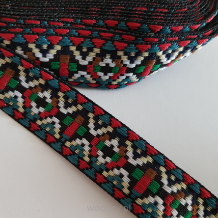Tasiemka taśma aztecki etno boho folk żakardowa 20mm 