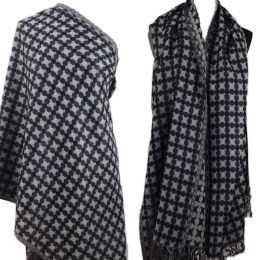 Damski męski wełniany szal merynosów dwustronny w piksle