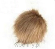 Pompon futrzany do czapki eko futro lis BRĄZ JASNY