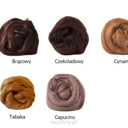 Czesanka wiskozy ZESTAW BRĄZOWY 5 kolorów