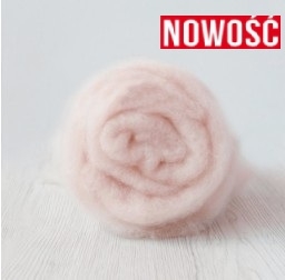Wełna merynos w błamie do filcowania JASNY RÓŻ