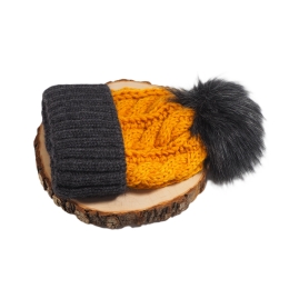 Ciepła czapka zimowa dla dzieci Żółty szary