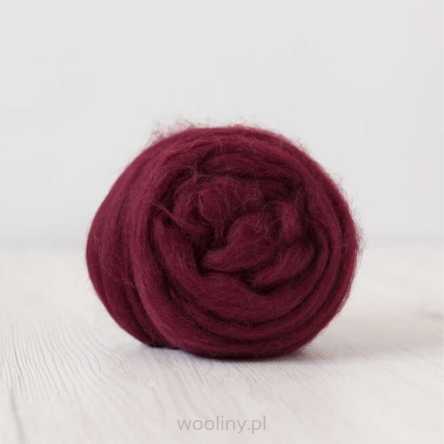 Wełna czesankowa  19mic BURGUNDY merynos australijski