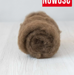 Wełna merynos w błamie do filcowania ORZECH