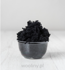 Wool Nepps wełniane kuleczki do filcowania CZARNY