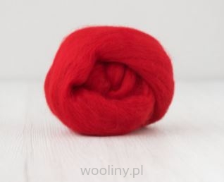 Wełna czesankowa merynos australijski CZERWONY 