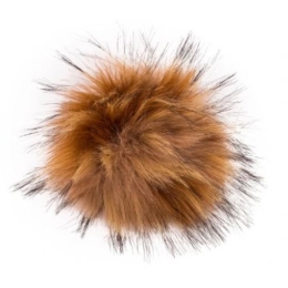 Pompon futrzany do czapki eko futro lis RUDO-BEŻOWY