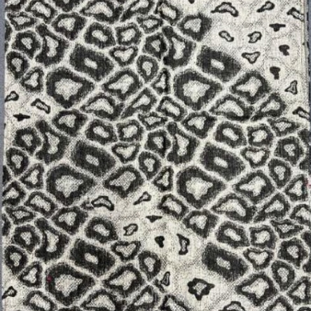 Damski męski szal z wełny merino Czarno biały