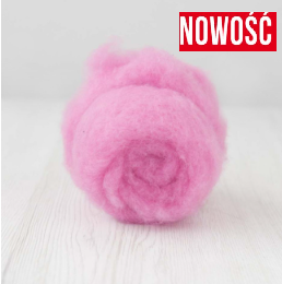 Wełna merynos w błamie do filcowania CYKLAMEN