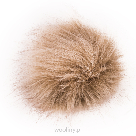 Pompon do czapki eko futra lis futrzany CAPPUCCINO