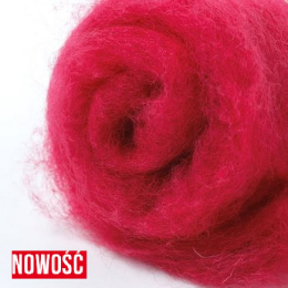 Wełna merynos w błamie do filcowania MALINOWY