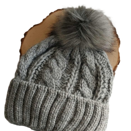 Ciepła czapka zimowa ALPAKA Jasna szara