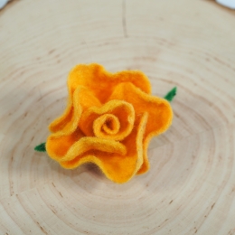 Damska broszka filcowa kwiat Żółty