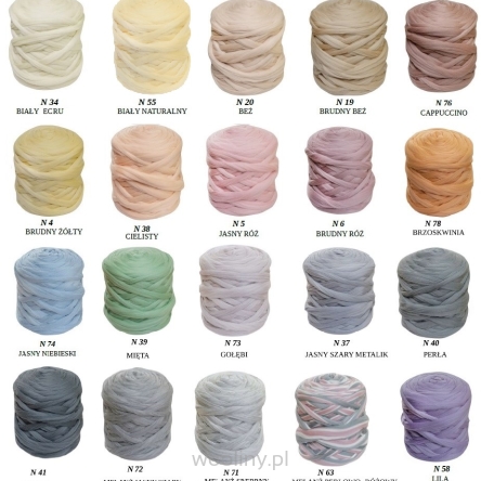 Wełna czesankowa polska Zestaw PASTELOWY 20 kolorów