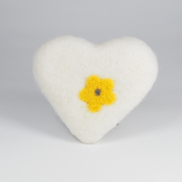 Seruszko serce filcowe do fotografii noworodkowej BIAŁY