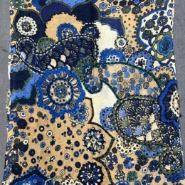 Damski szal kolorowy z wełny merino wyszywany w kwiaty