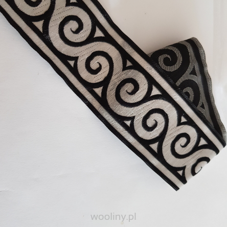 Tasiemka taśma żakardowa złota 35mm 