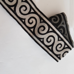 Tasiemka taśma żakardowa złota 35mm 