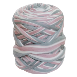 Wełna czesankowa polska MELANŻ PERŁOWO RÓŻOWY #63