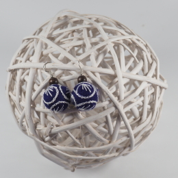 Kolczyki filcowe kulki z wełny merino Wyszywane