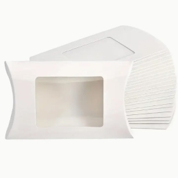 Opakowanie poduszka pudełko kraft BIALE z oknem 14*7,5cm