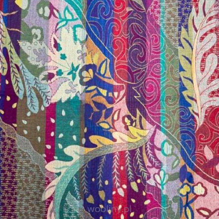 Damski szal ciepły kolorowy z wełny merynosów