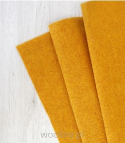 Filc wełniany 70% dekoracyjny 2mm MELANŻ ŻÓŁTY