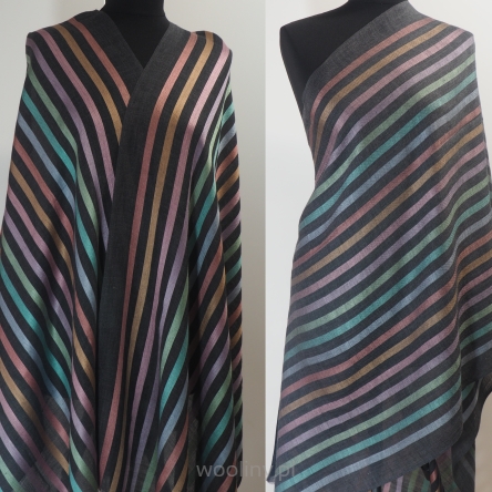 Męski damski dwustronny grafitowy szal z wełny merynosów i jedwabiu