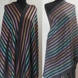 Męski damski dwustronny grafitowy szal z wełny merynosów i jedwabiu