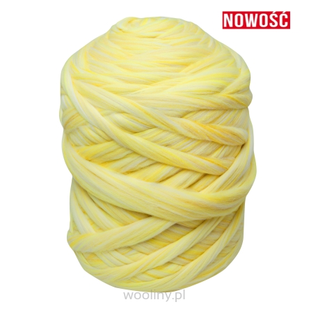 Wełna czesankowa polska MELANŻ ŻÓŁTY #135 filcowanie