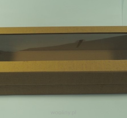 Eko pudełko opakowanie kraft Okienko prążek 405x150x80mm