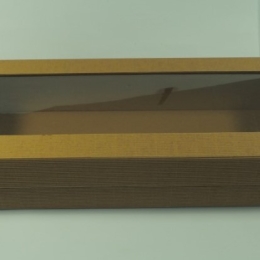 Eko pudełko opakowanie kraft Okienko prążek 405x150x80mm