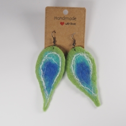 Kolczyki filcowe Piórka pawia