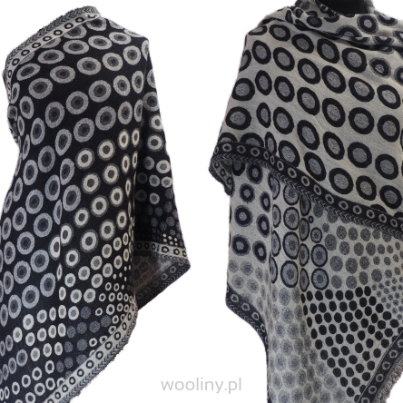 Elegancki wełniany szal merynosów dwustronny