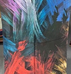 Damski szal kolorowy z wełny merino print fantazyjny