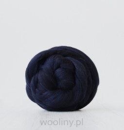Wełna czesankowa merynos australijski 16mic MELANŻ CZARNO-GRANATOWY 10g