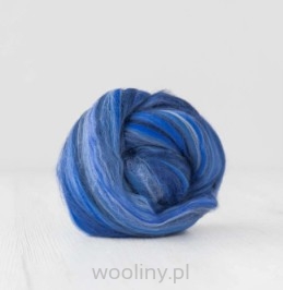 Wełna czesankowa 19mic MELANŻ NIEBIESKI merynos australijski