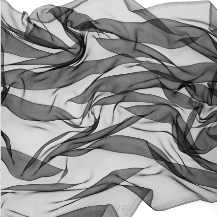 Jedwabny szyfon 18g/m CZARNY 100*112cm jedwab 3,5 do nuno filcowania