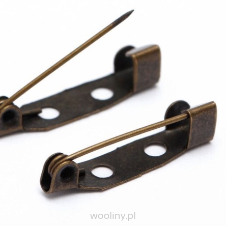 Baza do broszek agrafka 25x5 mm, antyczny brąz.