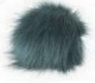 Pompon futrzany do czapki eko futro lis ZIELONY
