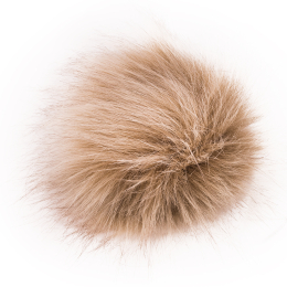 Pompon futrzany do czapki eko futro lis CAPPUCCINO
