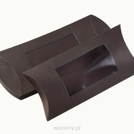 Opakowanie poduszka pudełko craft CZARNE z oknem 14*7,5cm