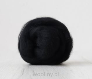 Alpaka czesanka wełniana CZARNA do filcowania
