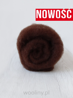 Wełna nowozelandzka merynos w błamie do filcowania KAKAO