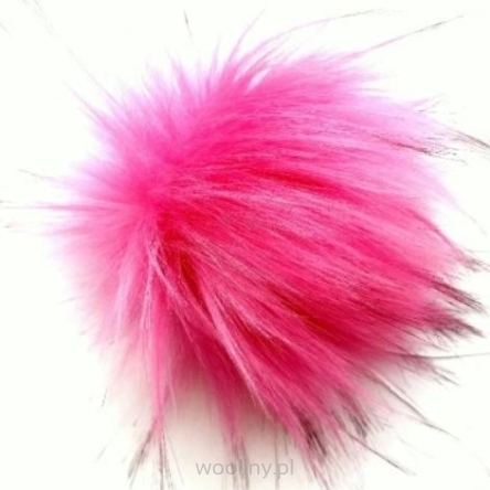 Pompon do czapki eko futra lis futrzany RÓŻOWY #14