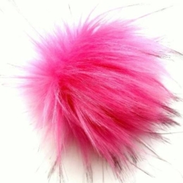 Pompon do czapki eko futra lis futrzany RÓŻOWY #14