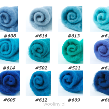 Wełna merynos w błamie MORSKI zestaw 12 kolorów