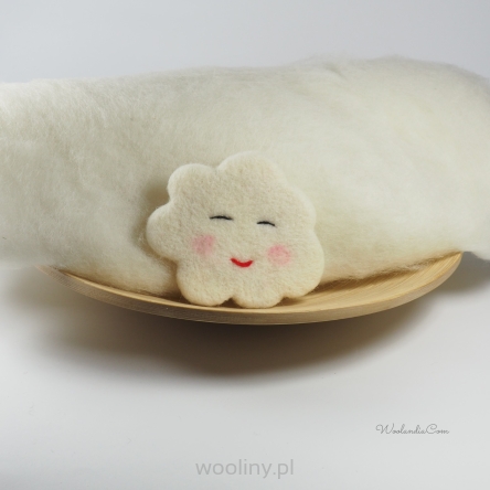 BIAŁA Chmurka wełniana z merynosów do wypełnienia koszy do sesji noworodkowej 